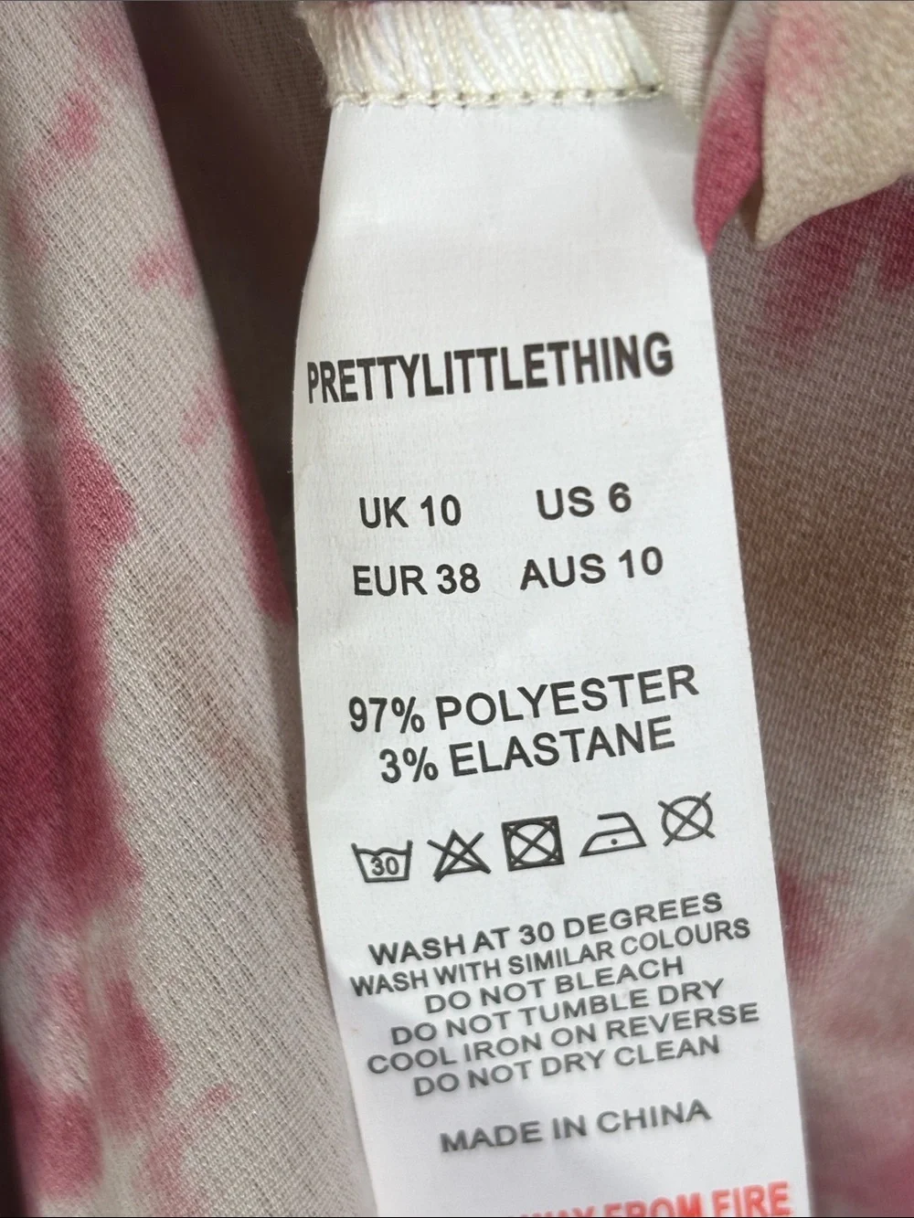 PrettyLittleThing Fuchsia Tie Dye Ruched Side Midi Skirt Size 6--NWT